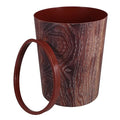 Vintage Wood Grain Small Trash Can for Bathroom and Kitchen 3.5 Gallon Plastic Wastebasket with Large Capacity Compact Garbage Bin for Office and Living Room Use
