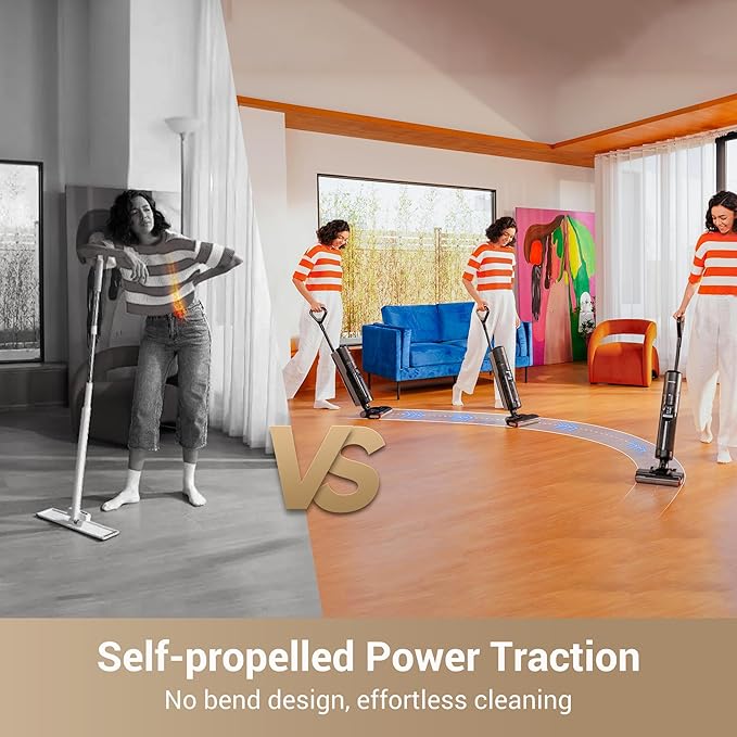 DREAME G10 Pro Wet Dry Vacuum Cleaner Vacuum Mop All in One with Auto Self-Cleaning Floor Cleaner Machine for Hard Floor 35 Mins Runtime Edge Cleaning Self-Propelled Vacuum Mop Combo