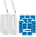 Disposable Toilet Bowl Brush and Holder Toilet Cleaning System-2 Toilet Bowl Wand 2 Storage Caddy&amp72 Toilet Brush Refills for Effective Deep Scrub Toilet Wall-Mount Toilet Brush 2 Pack.