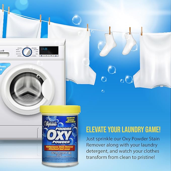 Club Supreme Cleaning Supplies - Oxy Powder Detergent Multipurpose Clean - Stain Remover Color Safe 500G