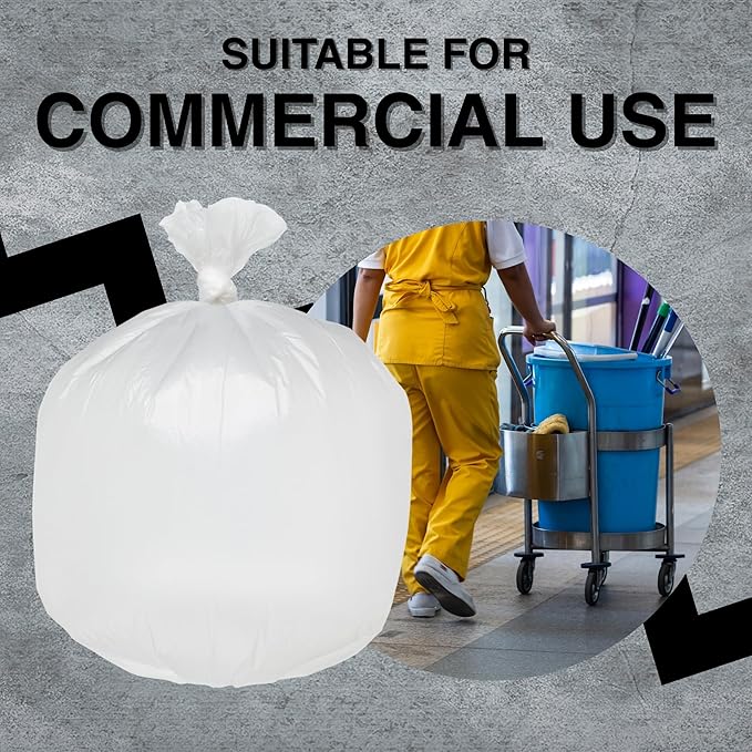 45 Gallon Garbage Trash Bag 40X48 Clear 150 Count Can Liner Bulk 40 Gallon 41 Gallon 42 Gallon 44 Gallon Made in USA