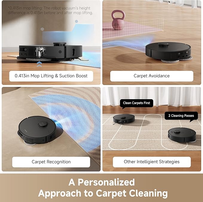DREAME L40s Ultra AE Robot Vacuum and Mop Combo 19000Pa Suction Self Emptying Dust Box Flexible Mop &amp 167℉ Self Cleaning Washboard Diverse Brush Selection All-in-One Station Auto Refill