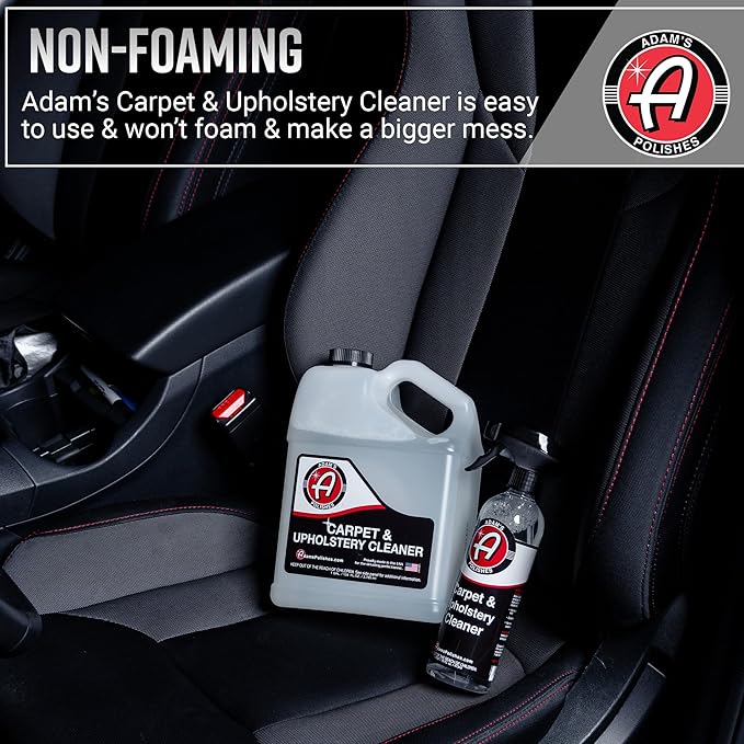 Adam's Polishes Carpet &amp Upholstery Cleaner - Powerful Carpet Cleaner For Auto Detailing | Cloth Upholstery &amp Fabric Car Interior Cleaning Solution | Stain Remover Spray For Car Seat Floor M