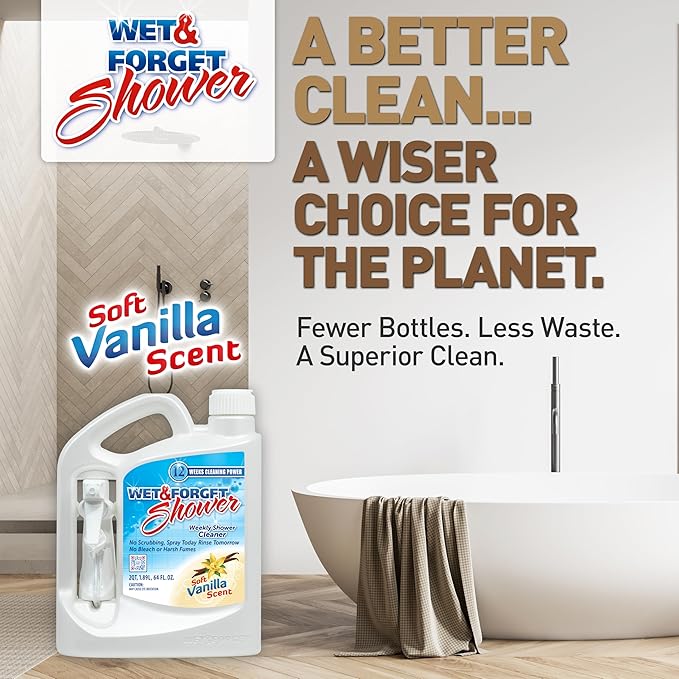 Wet &amp Forget Shower Cleaner Weekly Application Requires No Scrubbing Bleach-Free Formula 64 Ounce (Pack of 1)