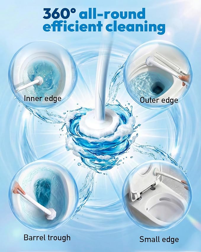 Disposable Toilet Wand Refill Compatible with Clorox Toilet Brush 60 Count Disposable Heads for Deep Cleaning