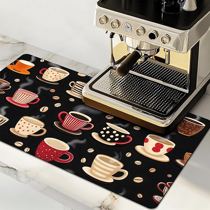 Dish Drying Mat Large Coffee Mat Absorbent Drying Mat for Kitchen Counter Coffee Bar Accessories 32x 17 (7 32Lx17W)