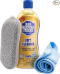 Arsta Home Bundle - Bar's Friend Cleanser &amp Polish 13oz Stainless Steel Cleaner for Pots and Pans Cooktops Hard Water Kitchen Bathroom with Microfiber Towel &amp Scouring Pad