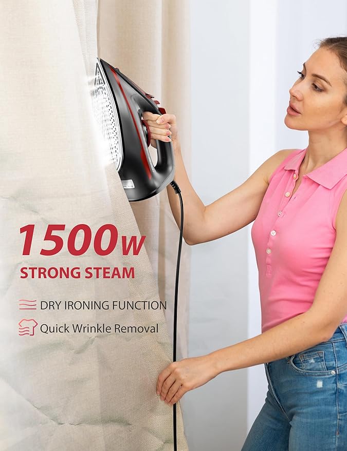 Steamer Iron for Clothes Portable 2 In 1 Travel Handheld Garment Steamer 100ml Water Tank 1100W Light Steam Iron Large Ceramic Heat Panel for Home &amp Global &amp Europe Traveling