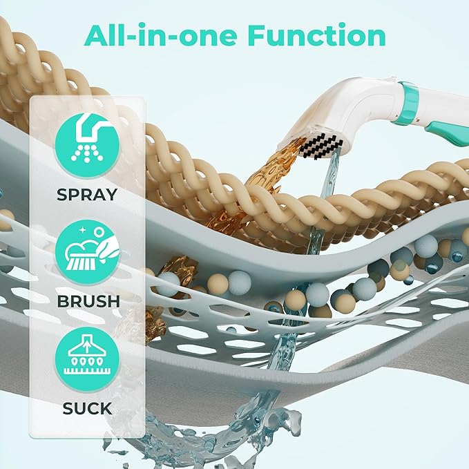 HAUSHOF Portable Carpet Spot and Upholstery Cleaner Machine 13Kpa Powerful Suction &amp Spot Remover Deep Stain Cleaning for Rug Carpet Car Seats Pets Stairs Couches with Cleaning Solution