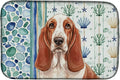 Caroline's Treasures Red and White Basset Hound Coastal Sea Glass Dish Drying Mat Absorbent Dish Drying Mat Pad for Kitchen Counter Dish Drainer Mat for Countertop 14 x 21 Multicolor