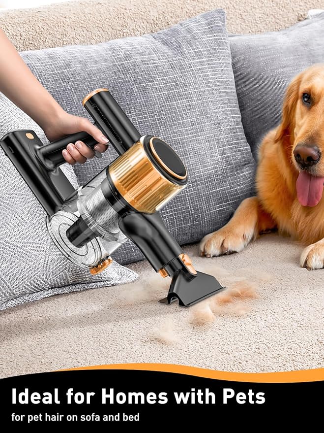 Cordless Vacuum Cleaner 40Kpa 8 in 1 Powerful Suction Lightweight Stick Vacuum Cleaner for Home LED Display 3 Suction Modes 45Mins Detachable Battery Vacuum for Hard Floor Carpet Pet Hairs