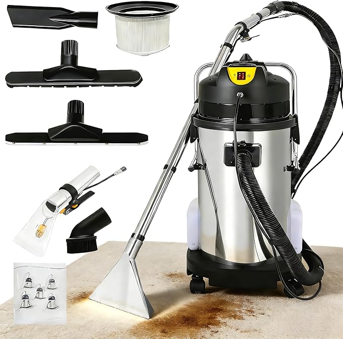 40L/11Gal Commercial Carpet Cleaner 3 in 1 Multi-Purpose Floor Cleaning Machine Vacuum Cleaner 1049W Professional Heavy Duty Extractor Vacuum Washing Machine for Curtain Sofa Carpet Cleaning Machine
