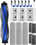 X9 Pro Omni Accessories Kit for Ecovacs Deebot T80S Omni/X9 Pro Omni/Yeedi S16 PlusRobot Vacuum Cleaner 21 PCS Replacement Parts: 1 Main Brush 3 Roller Mops 6 Side Brushes4 Filters 6 Dust Bags