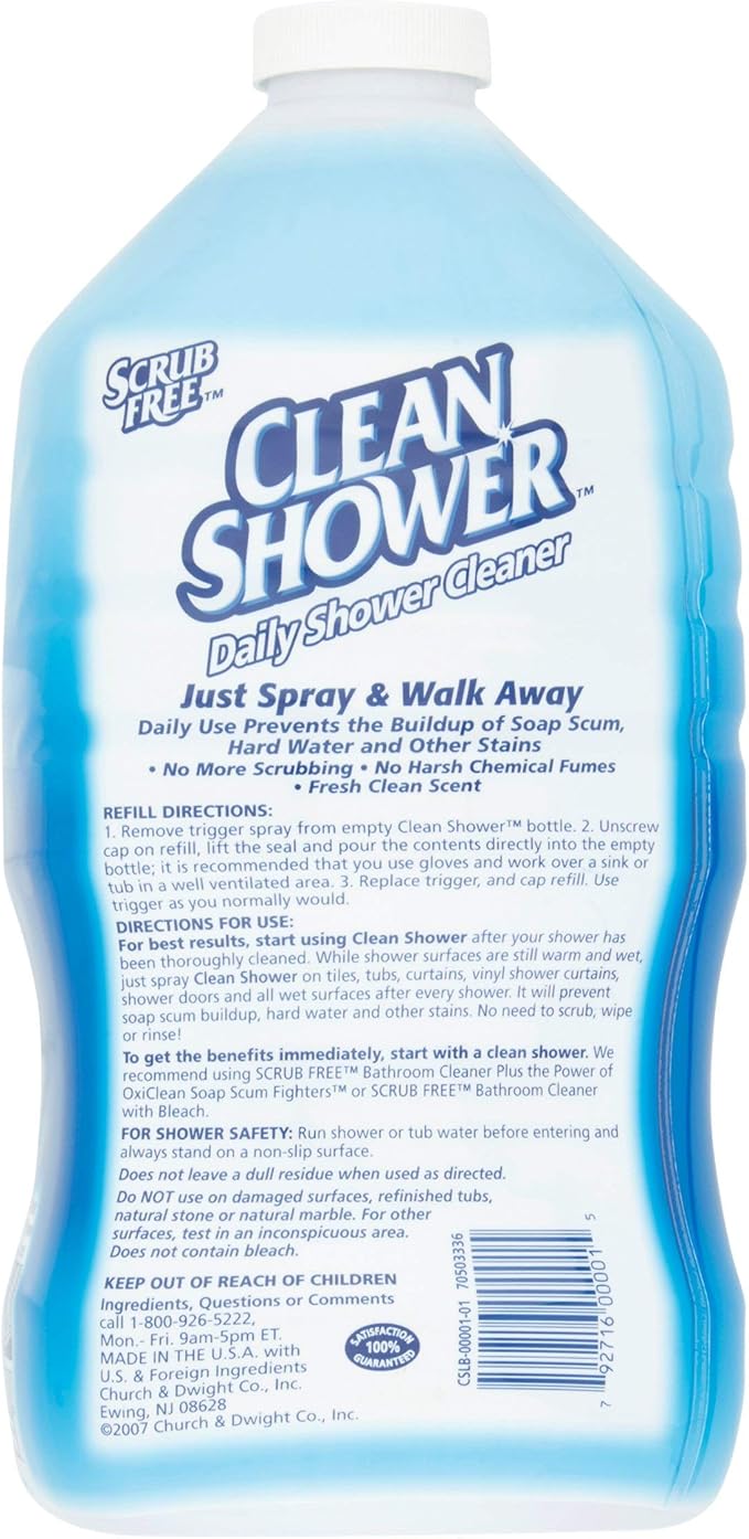 PACK OF 6 - Clean Shower Daily Shower Cleaner Refill 60 fl oz