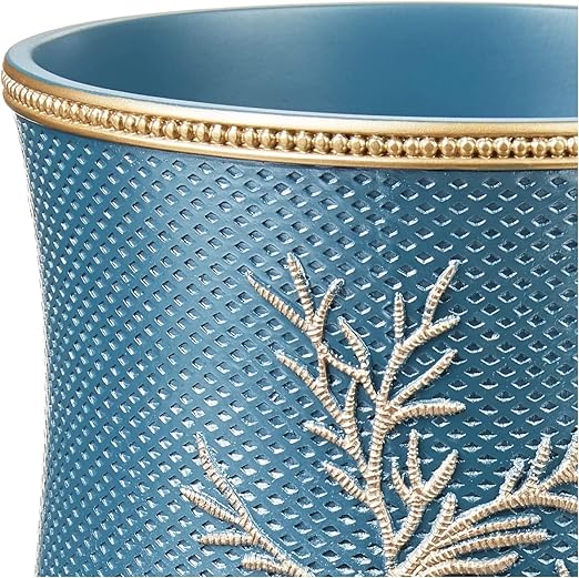 Zahari Home Decorative Trash Can for Bathroom Office &amp Bedroom - 2.1 Gallons Stylish &amp Small Trash Can for Dorms Desktop &amp Restroom - Chic Waste Basket for Compact Spaces Capri