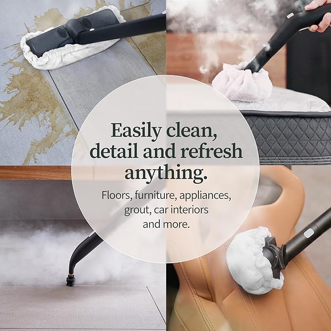 Dupray Neat Steam Cleaner Multipurpose Steamer for Floors Grout &amp Upholstery Chemical-Free Cleaning Long Run Time 40-Piece Accessory Kit *Kills 99.9% of Bacteria &amp Viruses