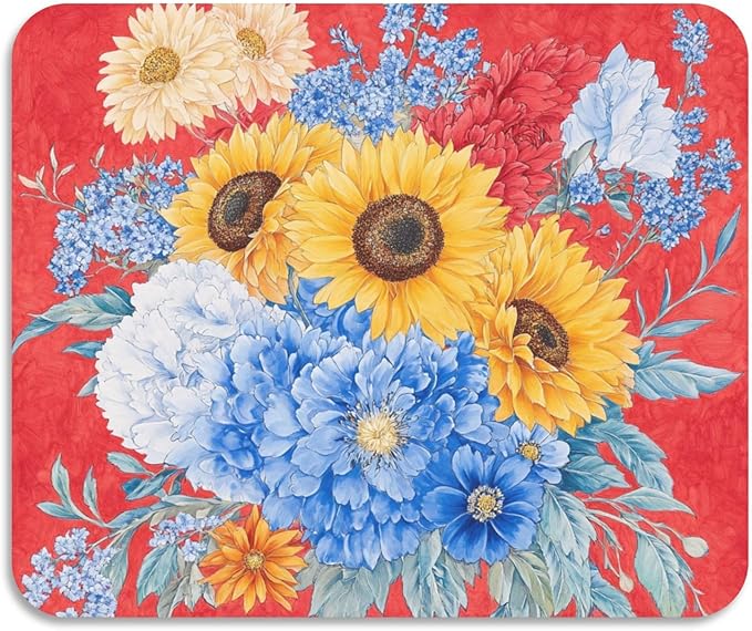 Spring Flowers Sunflower Cornflower Red Drying Dish Mat Absorbent Diatomaceous Earth Mat Dish Mat Drying Non-slip Kitchen Drainer Mat Kitchen Counter