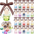 Mudder 50 Pcs Gradient Hanging Car Air Freshener Empty Clear Glass Diffuser Bottles for Essential Oils Perfume Pendant for Women Guests Wedding Favors Employee Appreciation Gifts(CylinderColorful)