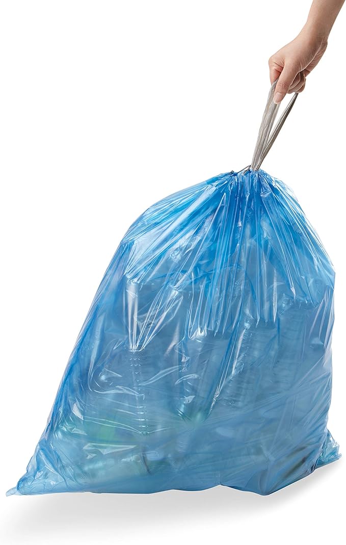 simplehuman Code Y 200 Count Genuine Custom Fit Liners Drawstring Trash Bags 30 Liter / 8 Gallon White