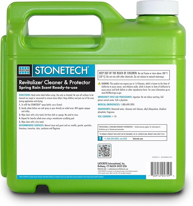 Stone Surface Cleaner Spray for Stonetech Revitalizer Cleaner and Protector 3‑in‑1 Ready to Use Spring Rain Bottle for Granite &amp Marble Reseals &amp Refreshes Natural Stone Countertops &amp Ti