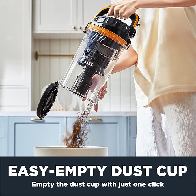 Eureka Powerful Upright Vacuum Cleaner for Home Pet Hair Lightweight Household Upright Vacuum for Carpet and Hard Floor MaxSwivel Pro NEU350 with Pet Tool Yellow