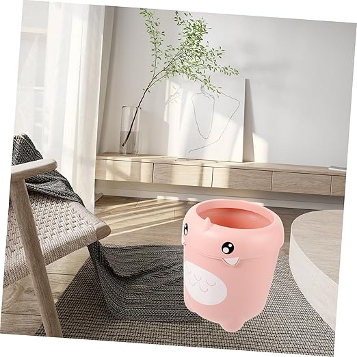 PRETYZOOM Cartoon Dinosaur Trash Can Capacity Wastebasket for Boys and Girls Room Lidless Waste Bin Clamping Ring Decorative Home Office Storage