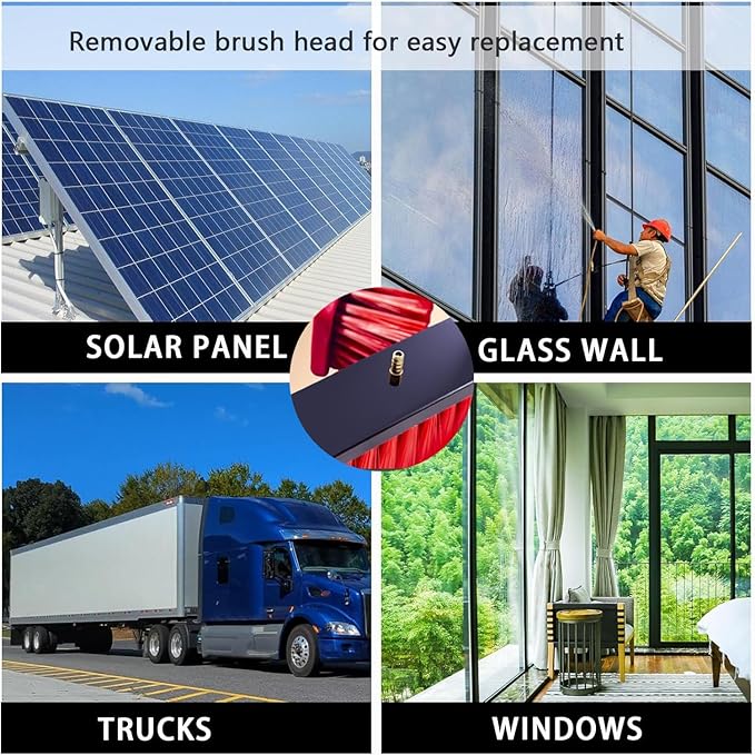30 FT Washing Set Equipment Telescopic Extension Pole Cleaning Kit Suitable for Window CleaningExtendable Roof Solar Panel Cleaner6m