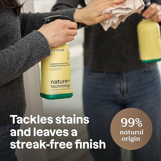 ATTITUDE Deep Clean Home Cleaning Kit – Bathroom Tile Floor and Glass Surface Cleaners – Multi-Surface Cleaning Supplies for Whole Home – Streak-Free EWG Verified Formula (4 Products)