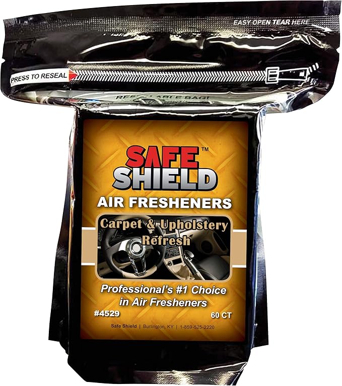 Upholstery Refresh Scented Air Freshener Pads - Long-Lasting Fragrance Pads for Car Interiors - 1-1/2 × 3 Compact Size - Clean and Invigorating Aroma for Eliminating Stale Odors - Pack of 60