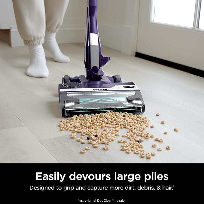 Shark POWERDETECT Ultra-Light Corded Stick Vacuum with DuoClean Technology Self-Cleaning Brushroll for No Hair Wrap Anti-Allergen Complete Seal and Odor Neutralizer Technology HZ4002
