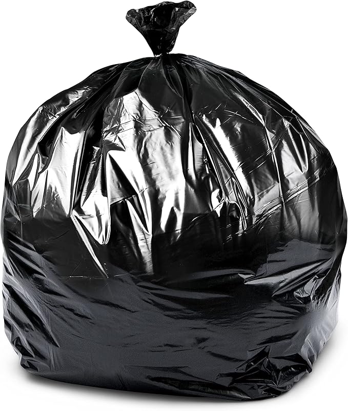Veska Contractor Garbage Bags 55 Gallon 3 MIL Heavy Duty (MegaValue 50 Bags w/Ties) Contractor Trash Bags 50-60 Gallon 3 Mil Contractor Bag Heavy Duty 55 Gallon Extra Large Industrial Contractor