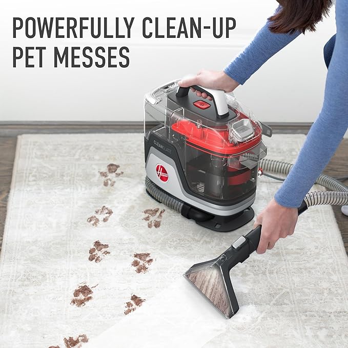 Hoover CleanSlate Plus Portable Carpet + Upholstery Spot Cleaner Machine Powerful Suction with Versatile Tools Pet Stain Remover Car and Auto Detailer Pair with Hoover Carpet Cleaner Solution