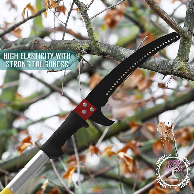 Pole Saws for Tree Trimming 7.3-27 ft Extendable Tree Trimmers Long Handle Pruner Sharp Steel Blade and Scissors High Branches Trimming Tree Pruner Tree Saw (7.3-27 ft)