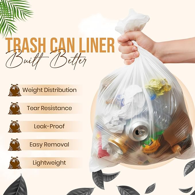 Premium 30-33 Gallon Trash Can Liners 500 Count (33 x 40 13 Mic) – Strong Multipurpose Clear Trash Bags on Easy-Tear Rolls for Home Office Commercial &amp Industrial Use