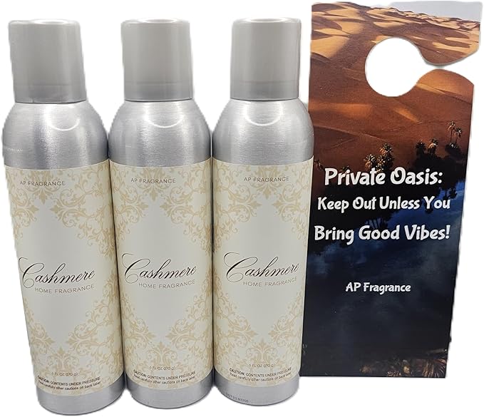 FreshRevive - Cashmere Room Fragrance Spray - Eliminates Odors Long-Lasting 3 Pack