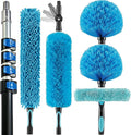 25 Foot High Ceiling Fan Duster with 6-18ft Extension Pole Extendable Reusable Cobweb Feather Window Cleaning Squeegee Kit