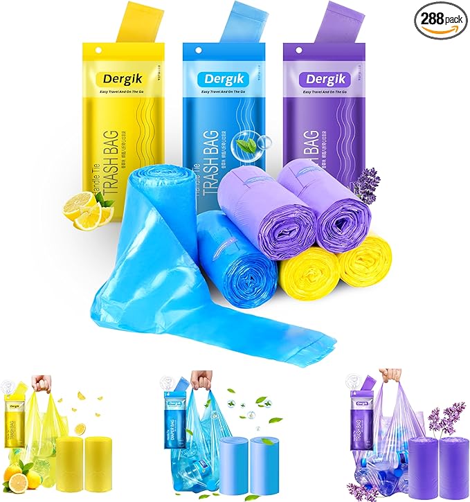 Large Adult Diaper Disposal Bags (18’’x23’’) 288 pcs Value Pack Scented Elderly Waste Diaper Disposable Bags Baby Dirty Diapers Poop Trash Bags Sanitary Product DisposalColorful
