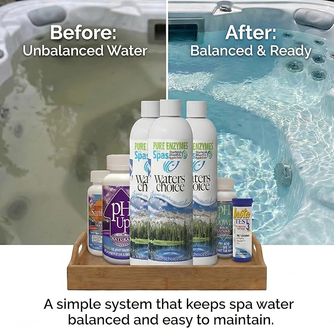 Waters Choice Complete Hot Tub Chemicals 3-Month Starter Kit-All-in-One Water Clarifier Chemical-Free Spa Kit for Easy Water Care in Hot Tubs &amp Jacuzzis