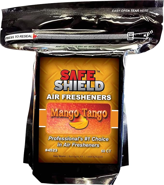 Mango Tango Scented Air Freshener Pads - Long-Lasting Fragrance Pads for Car Interiors - 1-1/2 × 3 Compact Size - Exotic and Tropical Aroma for Eliminating Stale Odors - Pack of 180
