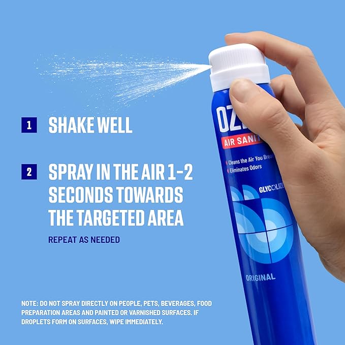 Ozium 0.8 oz. Air Sanitizer &amp Odor Eliminator for Homes Cars Offices and More Vanilla Scent Pack of 6