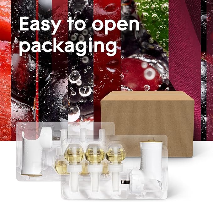 Glade PlugIns Refills Air Freshener Starter Kit Scented and Essential Oils for Home and Bathroom Bubbly Berry Splash 4.02 Fl Oz 2 Warmers + 6 Refills