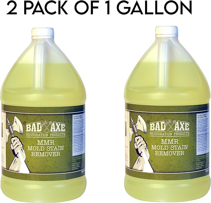 Bad Axe MMR Instant Mold Stain and Mildew Stain Remover - Professional Strength Contractor Grade Cleaning Solution Professional Quality Formula Odor Removal 1 Gallon (2)