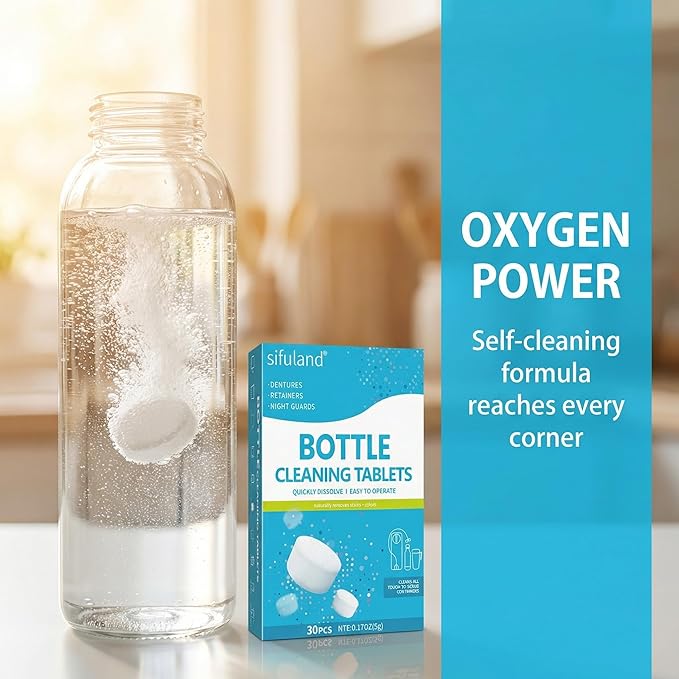 Water Bottle Cleaning Tablets Clean Stainless Steel TumblerCoffee cups and Reusable Water Bottles