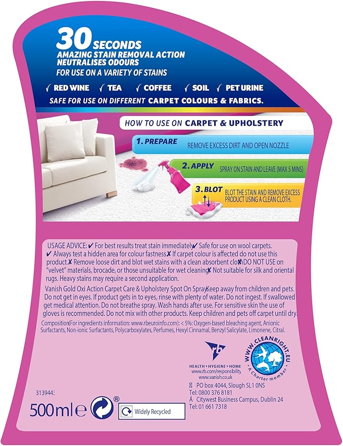 Vanish Gold stain remover foam for the carpet (2 pieces)