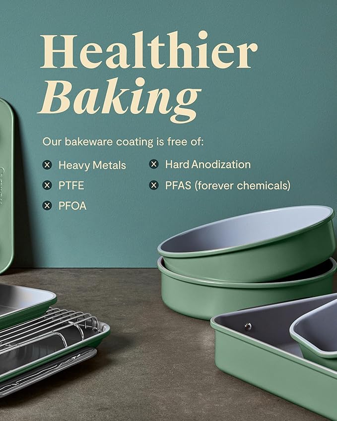 Caraway Non-Stick Ceramic Medium Baking Sheet - Naturally Slick Ceramic Coating - Non-Toxic PTFE &amp PFOA Free - Perfect for Baking Roasting and More - Medium (15 x 10) - Perracotta
