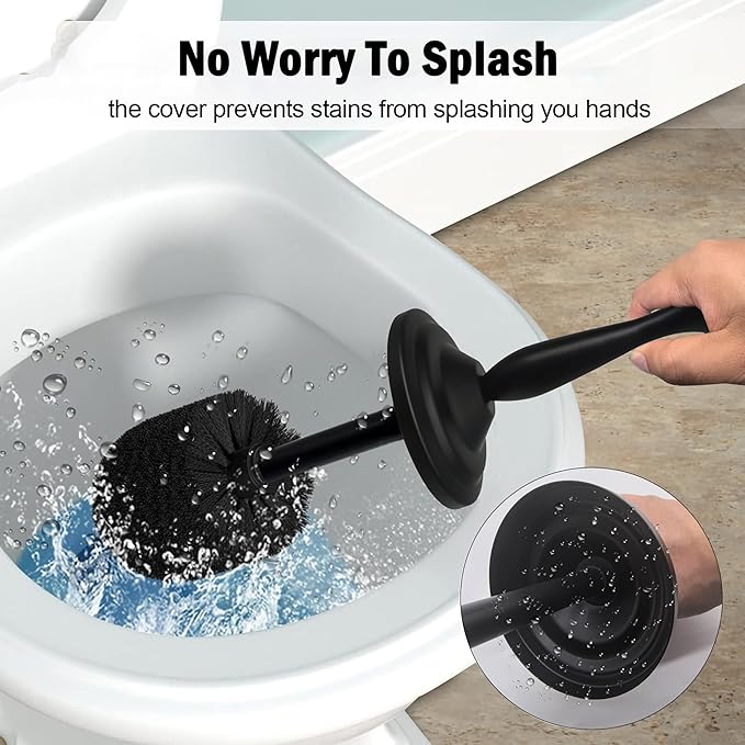 Matte BlackToilet Bowl Brush with Holder Durable Bathroom Cleaning Tool Modern Design for Easy Toilet Maintenance Bathroom Cleaner Brush for Efficient Cleaning and Hygiene