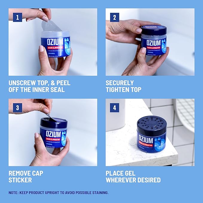 Ozium 8 Oz. Odor Eliminating Gel 6 Pack for Homes Cars Offices and More 6 Pack