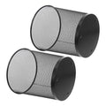 GLEAVI 2pcs Stable Iron Material Round Wastebasket Trash Can for Living Room Storage Holder Black