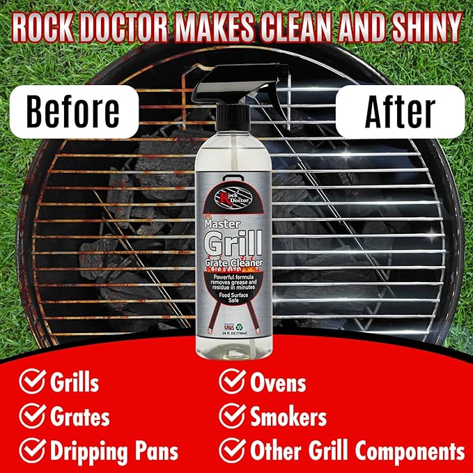 Rock Doctor Grill &amp Grate Cleaner 24oz. 2-Pk Food Surface Safe Powerful Foaming Action No Fumes Fast Acting Formula Removes Grease Grime