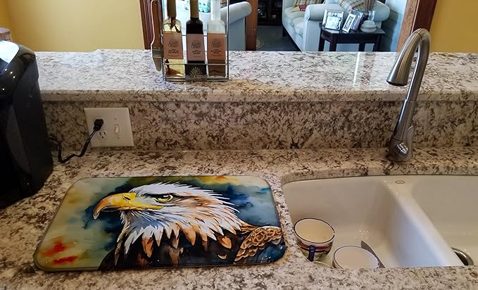 Caroline's Treasures DAC3208DDM Eagle Dish Drying Mat Absorbent Dish Drying Mat Pad for Kitchen Counter Dish Drainer Mat for Countertop 14 x 21 Multicolor